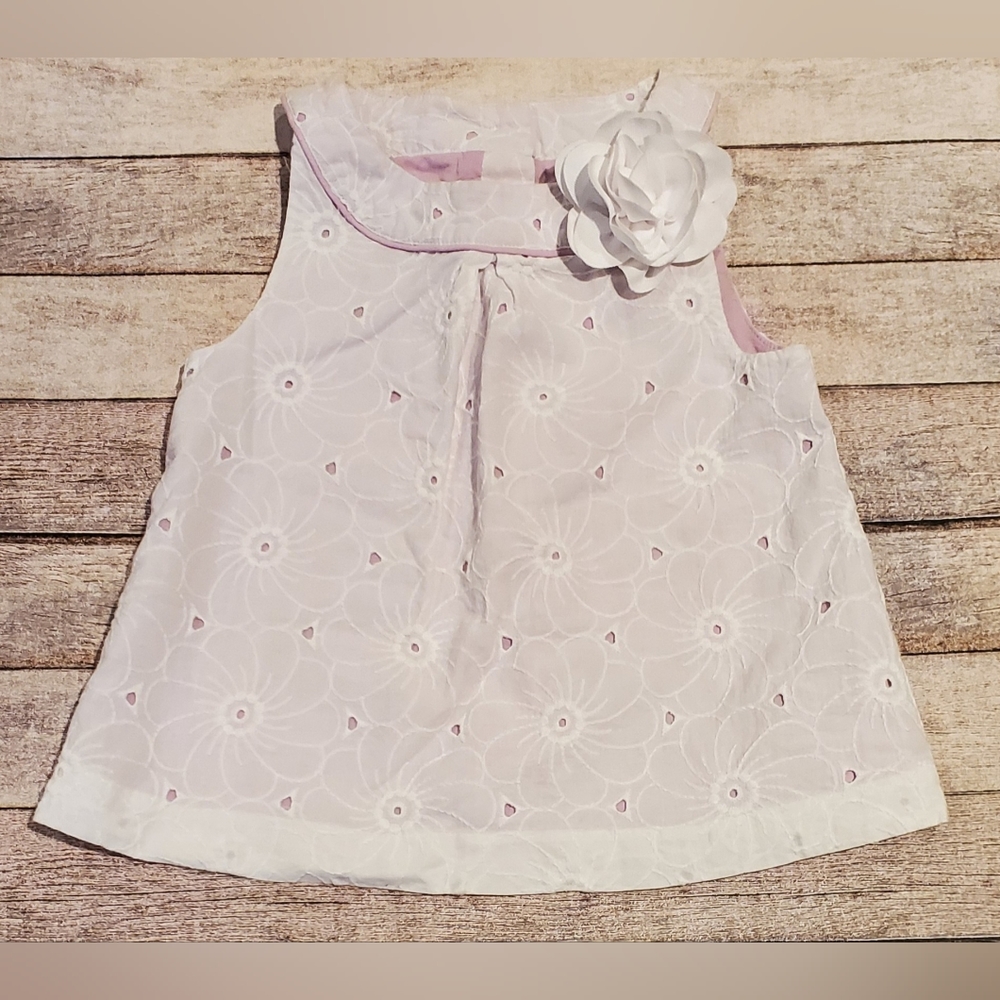 Janie and Jack Spring Gazebo Floral Eyelet Top Girls Size 4